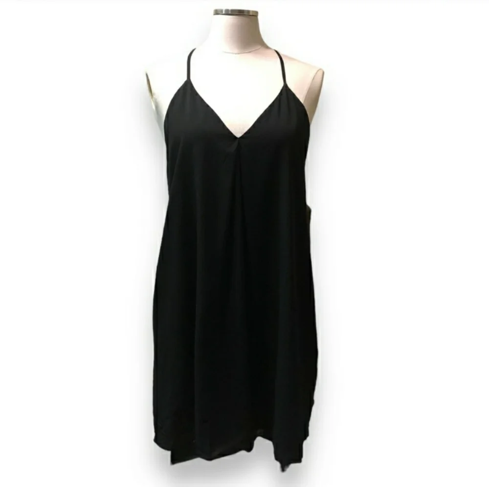 ALICE + OLIVIA Black Fierra Racerback Dress EUC!